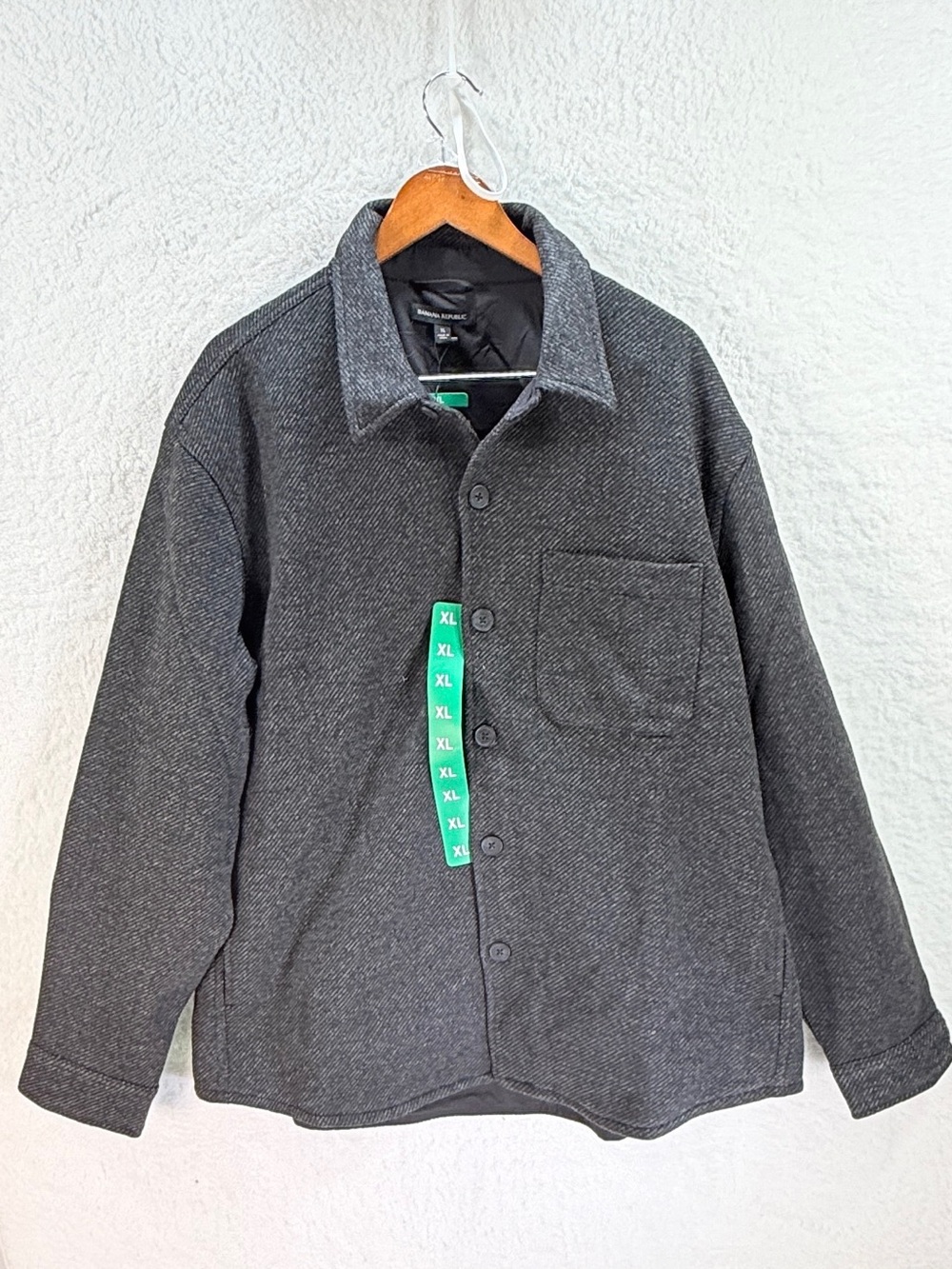 NWT Banana Republic Men’s XL Charcoal Gray Lined Shirt Jacket Shacket
